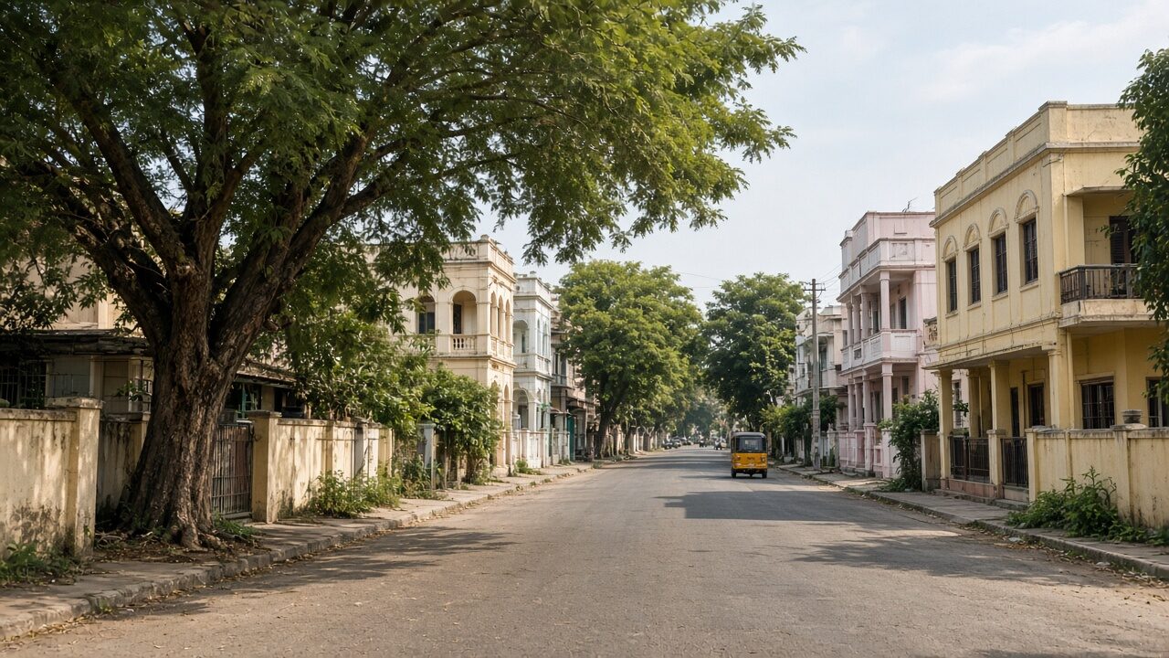 A quiet street in Coimbatore