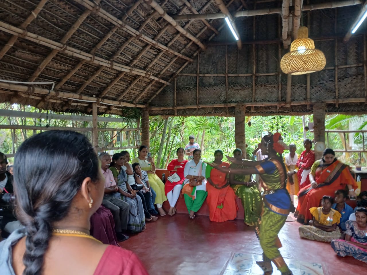 A student performs Bharatanatyam during the Independence Day cultural programme at EPIC SS Padur