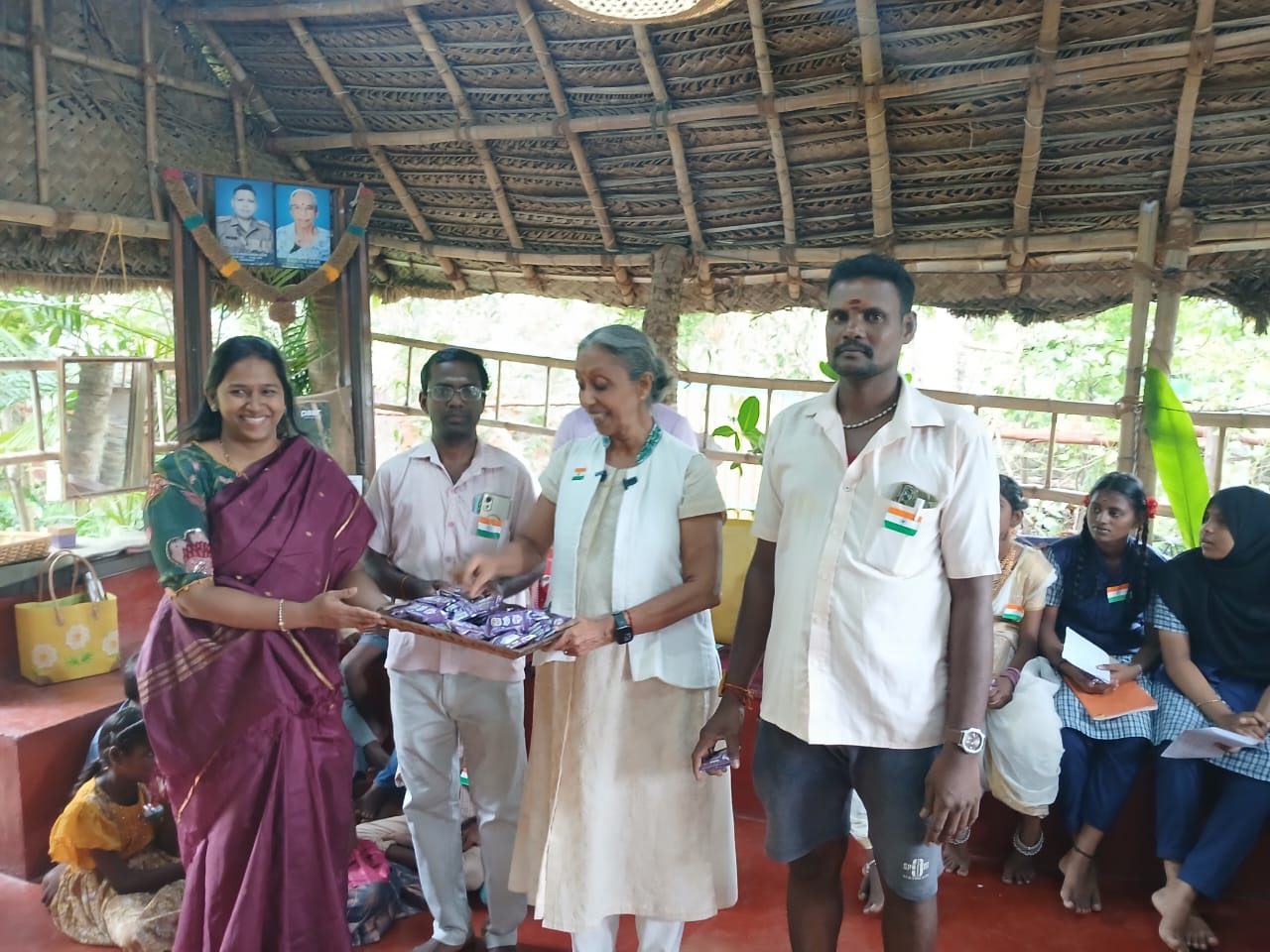 Lion Dates gift packs presented on a wooden tray at the EPIC SS Padur Independence Day programme
