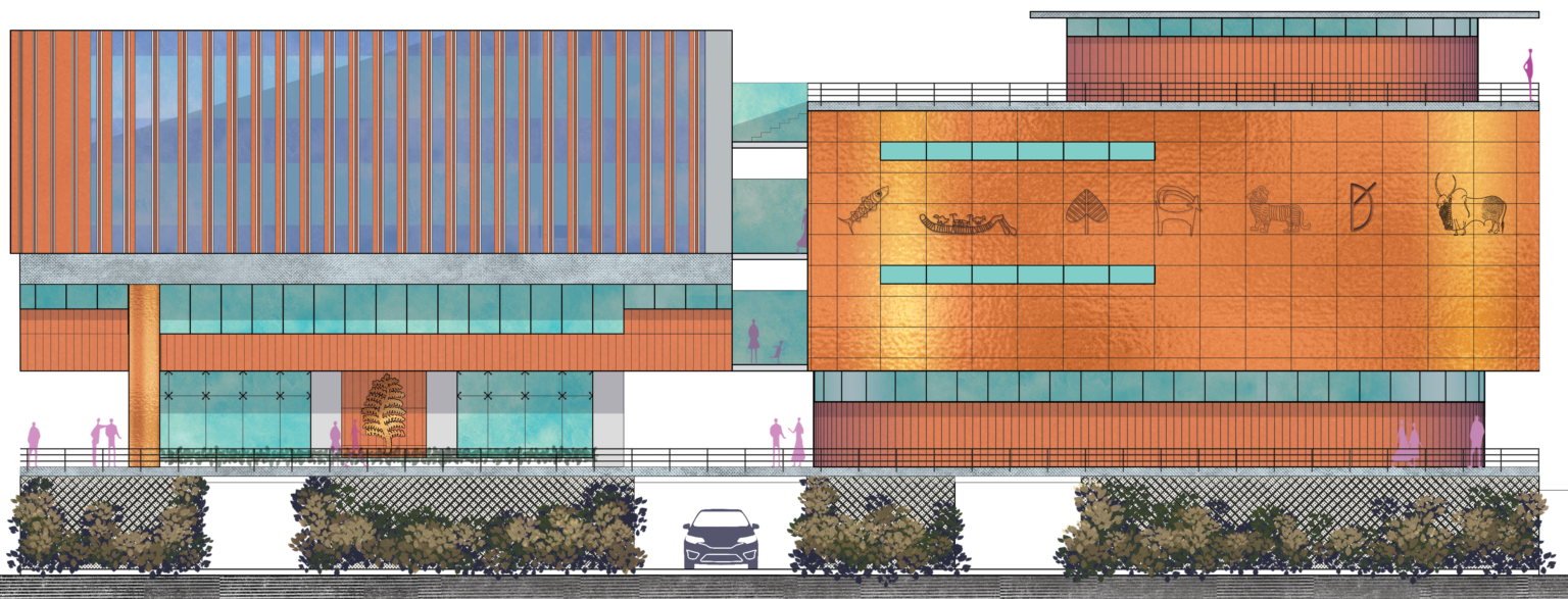 Architectural representation of proposed Tamil Knowledge Campus at RMRL Taramani